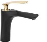 Rea Waschtischarmatur ORBIT BLACK GOLD LOW Wasserhahn Bad Badarmatur aus Messing