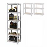 Relaxdays Schwerlastregal, 5 Ebenen, HBT: 200 x 60 x 60 cm, Silber | bis 875 kg,