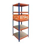 Relaxdays Schwerlastregal, HBT: 200x80x60 cm, blau-orange | Traglast 875 kg, 5
