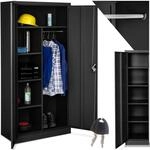 tectake Aktenschrank, Spind Schrank, Mehrzweckschrank, Garderobenschrank mit