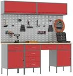 vidaXL Arbeitsschrankset mit Schubladen mit Speicher 8 pcs Schwarz,