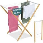 Relaxdays W&auml;schest&auml;nder, klappbar, 8 Stangen, Natur/wei&szlig; | HxBxT: 77 x 79 x 49 cm,