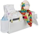 Relaxdays Betttasche Hochbett, Filz Bett Organizer, wei&szlig; | 8 F&auml;cher