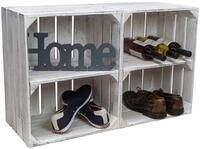 Holzkisten Shabby weiss Schuhablage Schuhst&auml;nder DIY Upcycling Regalbau