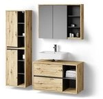 Livinity Badm&ouml;bel-Set Vomano, Artisan-Eiche 100 cm | 3-teilig &middot;