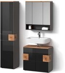 Livinity Badm&ouml;bel-Set Tanaro, Anthrazit 75 cm | 3-teilig &middot;...