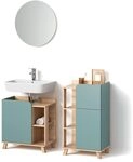 Livinity Badm&ouml;bel-Set Marano, Blau-Grau 60 cm | 3-teilig &middot;...