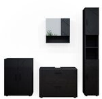 Vicco Badm&ouml;bel-Set Irma, Anthrazit Hochglanz 80 cm | 4-teilig &middot;