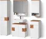 Livinity Badm&ouml;bel-Set Tanaro, Wei&szlig; 75 cm | 5-teilig &middot; Waschtischunterschrank...