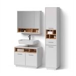 Livinity Badm&ouml;bel-Set Temo, Wei&szlig; 80 cm | 3-teilig &middot; Waschtischunterschrank &middot;
