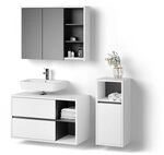 Livinity Badm&ouml;bel-Set Vomano, Wei&szlig; 100 cm | 3-teilig &middot;...