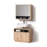 Livinity Badm&ouml;bel-Set Temo, Artisan-Eiche 80 cm | 2-teilig &middot;...