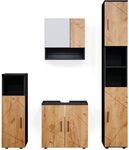 Vicco Badm&ouml;bel-Set "Irma", Goldkraft Eiche/Anthrazit 60 cm | 4-teilig &middot;
