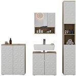 Vicco Badm&ouml;bel-Set Edge, Wei&szlig; 60 cm | 4-teilig &middot; Waschtischunterschrank &middot;