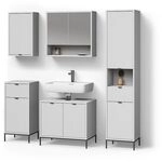 Livinity Badm&ouml;bel-Set ATERNO, Wei&szlig; 70 cm | 5-teilig &middot; Waschtischunterschrank...