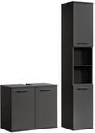 Badezimmerschrank 2er-Set Der Steuermann Made in Germany Badm&ouml;bel Anthrazit |...