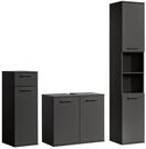 Badezimmerschrank 3er-Set Der Steuermann Made in Germany Badm&ouml;bel Anthrazit |...