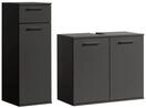 Badezimmerschrank 2er-Set Der Steuermann Made in Germany Bad Anthrazit Holz |...