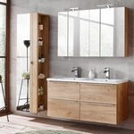 Lomadox Badezimmerm&ouml;bel Set mit Doppel-Waschtisch 120cm aus Keramik,...