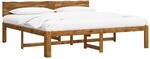 vidaXL Doppelbettgestell mit Kopfteil Rostock Natur 193 x 203 cm