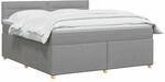 vidaXL Boxspringbett mit Matratze Hellgrau 180 x 200 cm Stoff | Angenehmer...