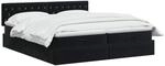 vidaXL Ottoman Bett mit Matratze mit Kopfteil 2 pcs Schwarz Samt | Passt die...