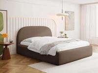 WFL GROUP Polsterbett 120x200 cm in Braun Chenille mit Bettkasten &...