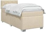 vidaXL Boxspringbett mit Matratze und LED Creme 90 x 200 cm Stoff | Integrierte