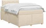 vidaXL Boxspringbett mit Matratze Creme 120 x 200 cm Stoff | Angenehmer Komfort...