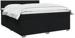 vidaXL Boxspringbett mit Matratze Schwarz 180 x 200 cm Stoff
