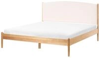 Bett Kiefernholz hellbraun mit gepolstertem Kopfteil 160 x 200 cm Clairac