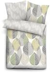 biberna Premium Biber Bettw&auml;sche 155x220 cm gr&uuml;n | Biber 2-teilig mit...