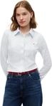 Tommy Hilfiger Damen 1985 Slim Pique Btn Down Ls Ww0Ww43528 L/S Shirt Broadway Flag