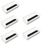 Emuca - Satz von 5 Kabeldurchf&uuml;hrungen f&uuml;r Quadrum Tisch, rechteckig, 160x80mm,
