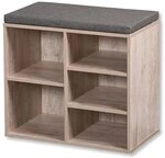 Kesper | Schuhschrank mit Sitzkissen, Wei&szlig;, Grau, 51,5 cm | 15911 | Graues