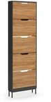 Vicco Schuhkipper Luca, Anthrazit/Goldkraft Eiche, 59 x 192 cm mit 5...
