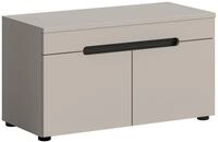 xonox.home - Sitzbank Canu 80x45x37 cm Kaschmir beige Basalt grau | 2 T&uuml;ren,