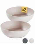 PiuPet 2X 1L Futternapf Grau - Hundenapf Set aus Bambus, Sp&uuml;lmaschinenfest 