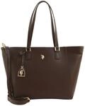U.S. POLO ASSN. Schultertasche Jones Shopping Bag Dark Brown dunkelbraun