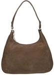 Burkely Leder Schultertasche Sierra Hobo Bag Taupe
