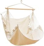 AMANKA XL H&auml;ngesessel Beige 155x125 cm belastbar bis 100kg - H&auml;ngesitz f&uuml;r...