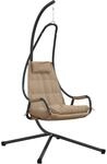 vidaXL H&auml;ngendes Ei-Stuhl Stahl 94 x 107 x 196,5 cm Taupe | H&ouml;henverstellbare