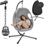 tectake&reg; H&auml;ngesessel mit Gestell, Indoor oder Outdoor, Schaukel Sessel mit...