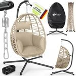 tillvex&reg; H&auml;ngesessel mit Gestell Outdoor Indoor mit wetterfester Abdeckung 