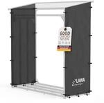 LAWA Kaminholzregal Seitenplane Set 2 St&uuml;ck, 173/160 x 70cm, Schwarz |...