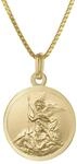 trendor Erzengel Michael Anh&auml;nger Gold 333 an goldplattierter Kette 41428 