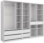 Vicco Kleiderschrank Elmo, Wei&szlig;, 100 x 200 cm | 3er Set, f&uuml;r flexible...
