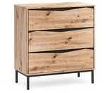 Vicco Kommode "Elvano", Eiche/Schwarz 79.2 x 85 cm | mit 3 Schubladen