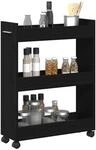 vidaXL Schrank Mit Rad Schwarz Eichen-Optik 60 x 22 x 79 cm | Moderne Eleganz,...