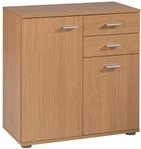 Home4You Kommode mit 2 T&uuml;ren und 2 Schubladen - Buche Dekor - 71 cm breit -